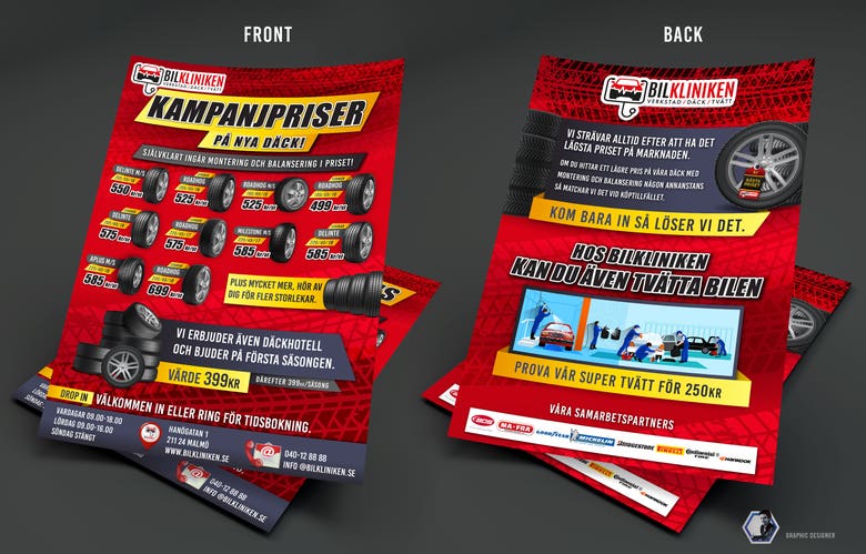 Tire Promo A4 Flyer Front and Back
