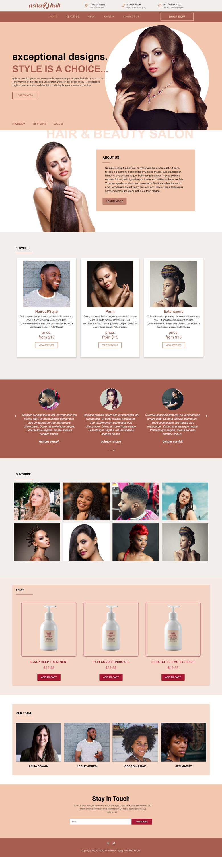 Asha Hair - Salon Website Design | Freelancer