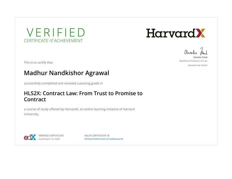 Harvard Contract Law Specialization