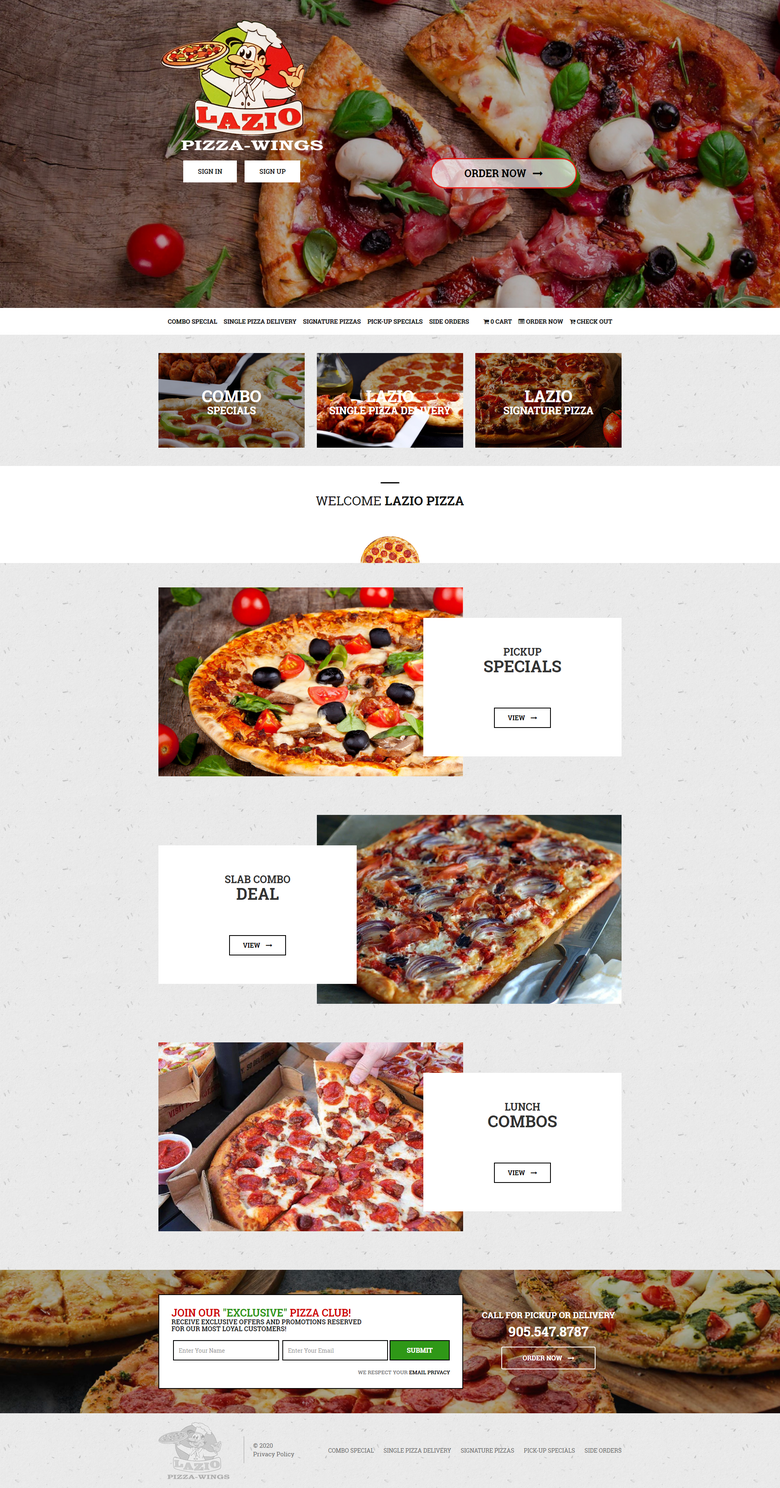 LAZIO PIZZA - Online Custozied Pizza Order System