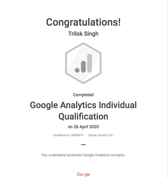 Google Analytic Certification