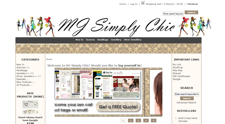 mgsimplechick shoping cart website design