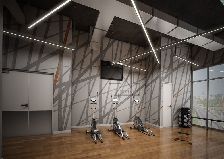 Health and Fitness Gym Center Interior Render