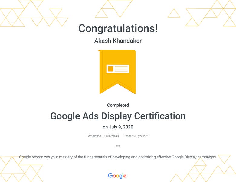 Google display ads certification