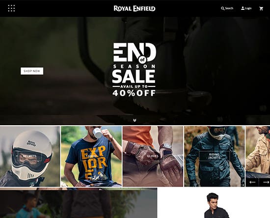 Royal Enfield Motorcycle in shopify