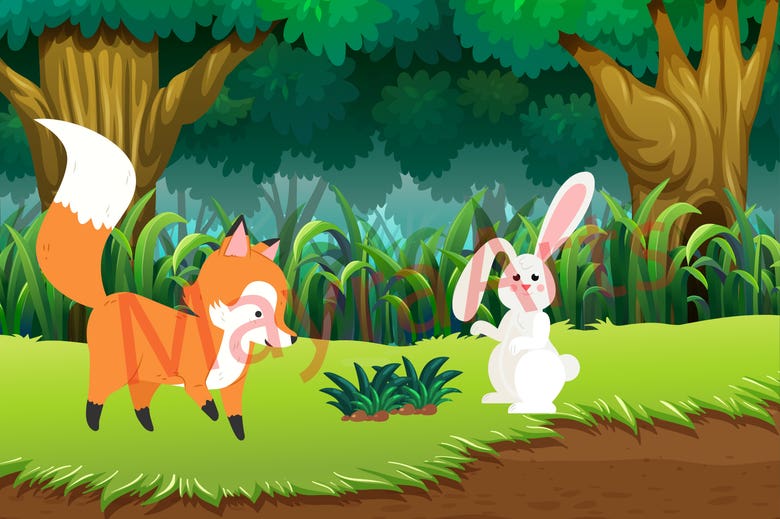 Rabbit Family Illustration