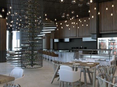Restaurant visualization interior