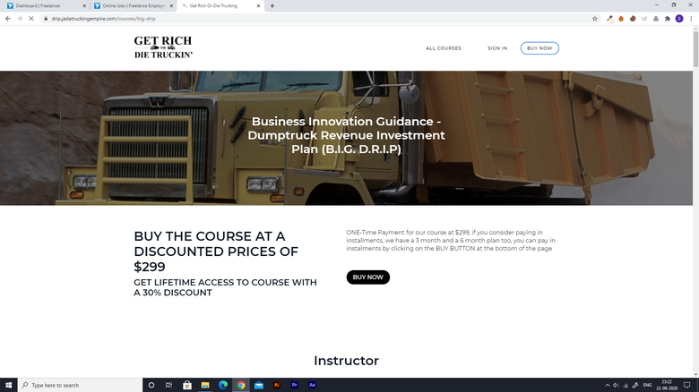 E-Learning website made for Jada Trucking Empire