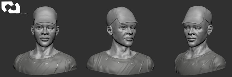realistic 3d bust