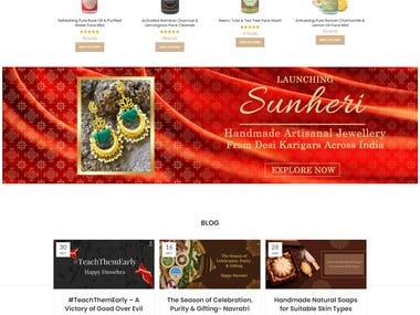 Natural Products eCommerce website using WordPress