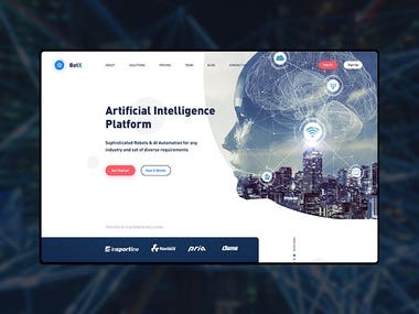 Website design for an Artificial Intelligence Platform