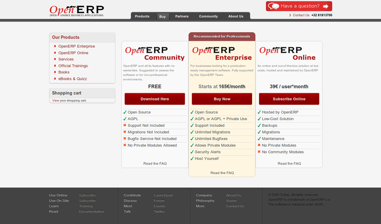 OpenERP Homepage