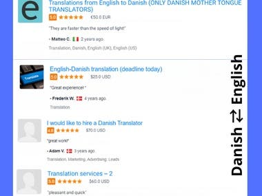 Danish ⇄ English & English ⇄ Danish Translation