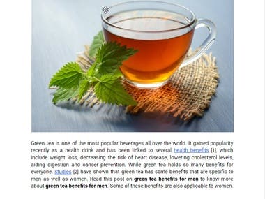 Green Tea Benefits For Men