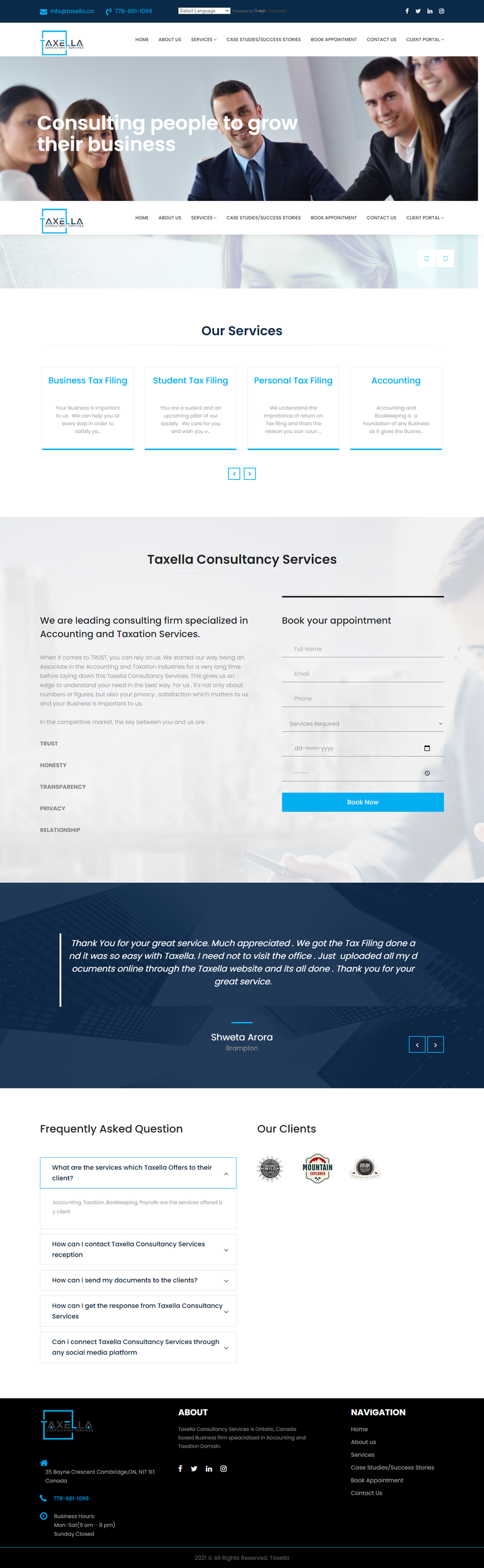 Tax consulting website