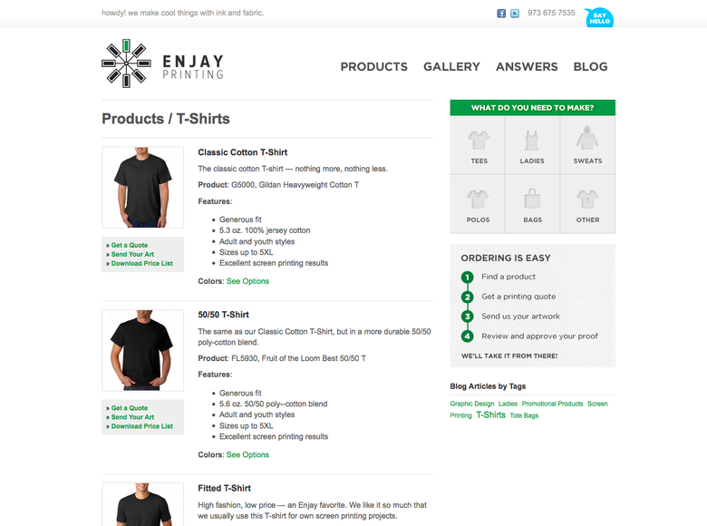 Custom T-Shirt Printing Website - Custom Wordpress, jQuery