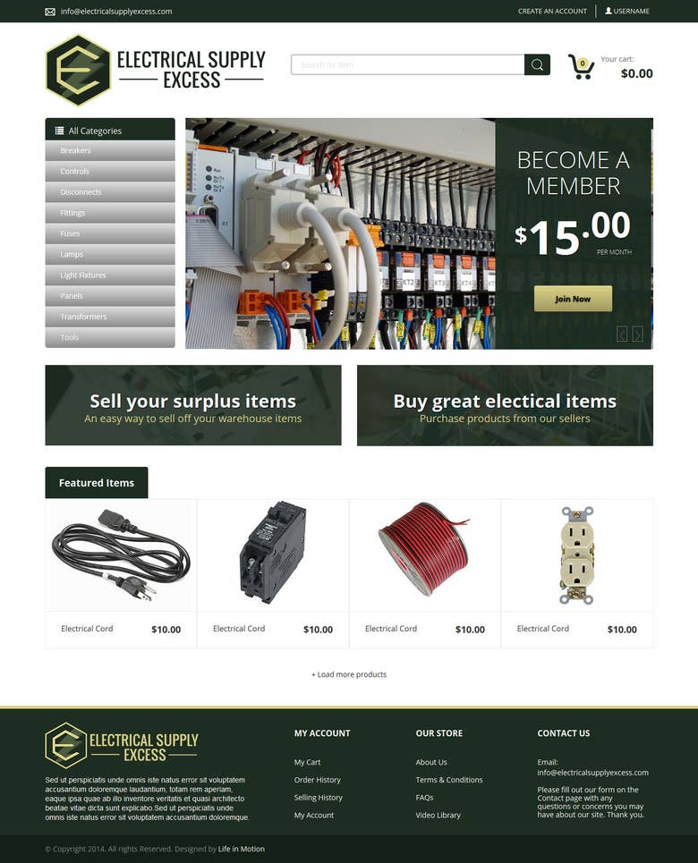 Electrical Product selling Website