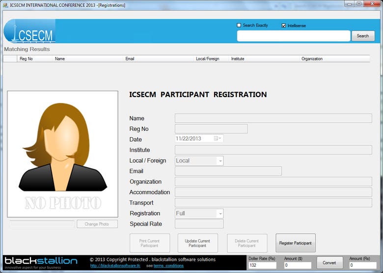 ICSECM INTERNATIONAL CONFERENCE 2013 Registration System