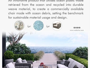 Ad for Chair made from recycled ocean plastic