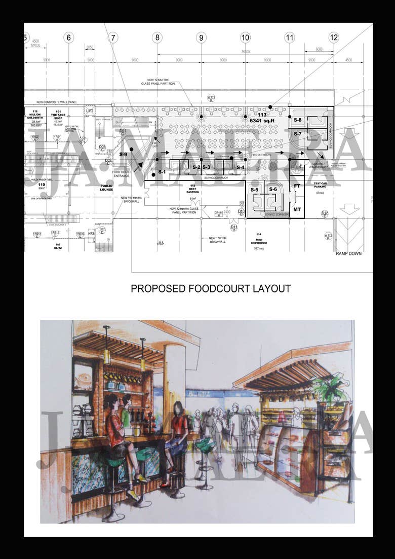 Proposed Mall foodcourt- Interior Design