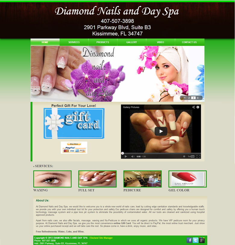 Creat Diamond & Day Spa website