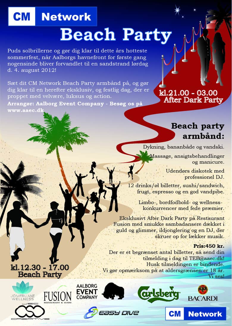 CM Network - Beach Party Poster and flyer