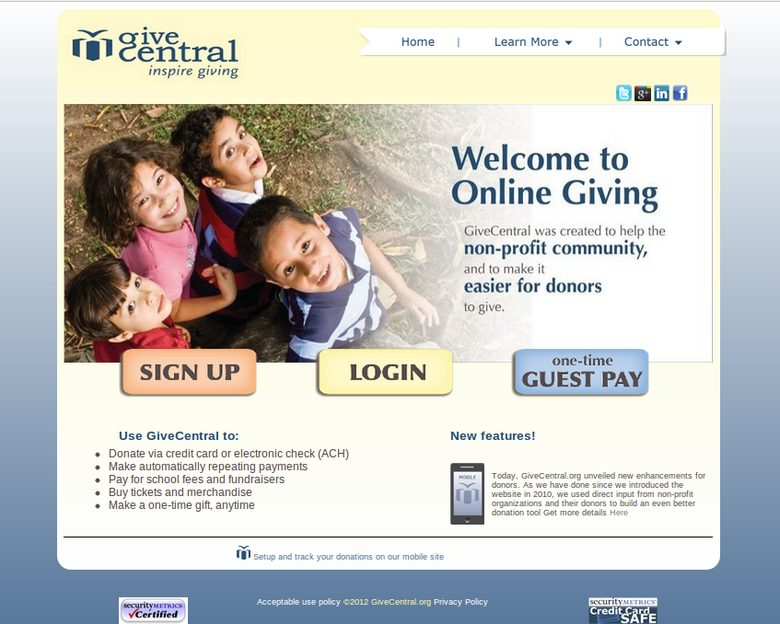 GiveCentral - A donation Processing Platform