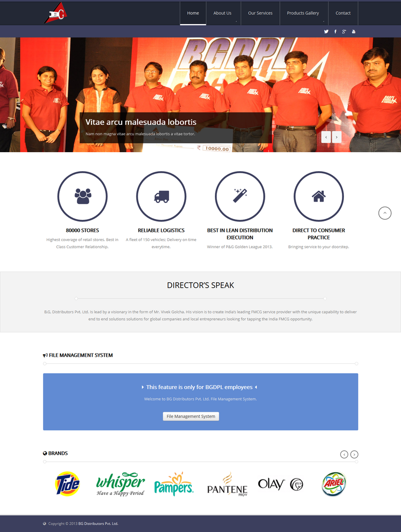 Corporate website in Wordpress CMS