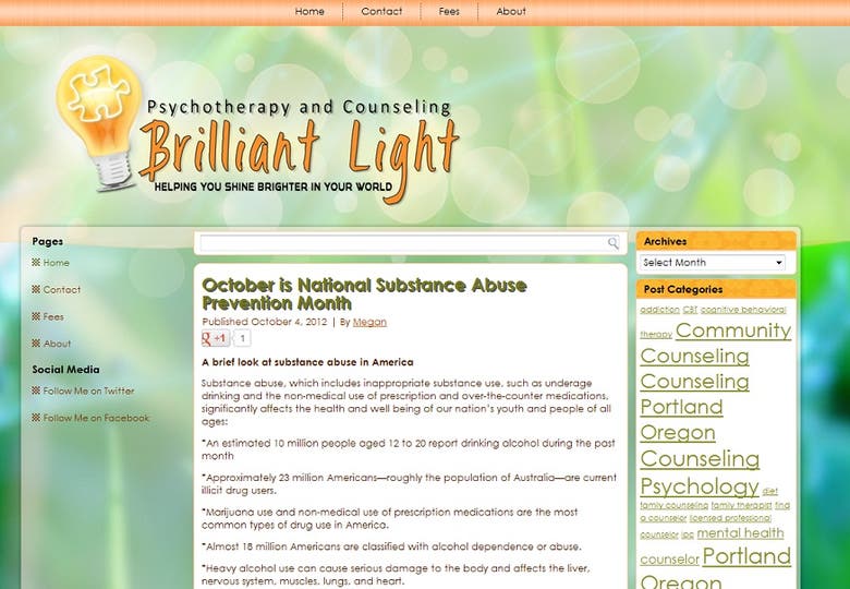 Brilliant Light Therapy: Website and logo