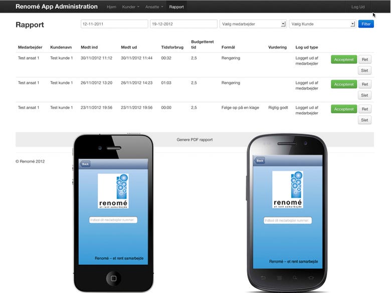 Renome Time Manager Android/iOS/PHP