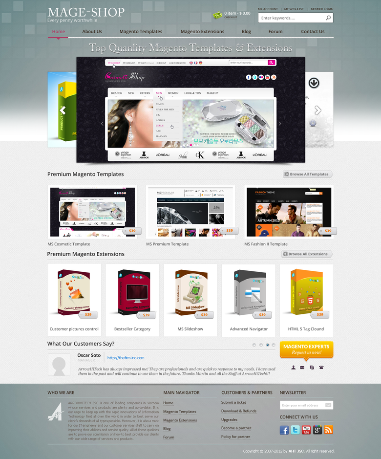 Magento extensions, magento themes