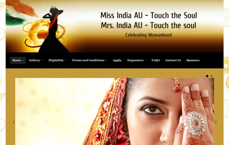 Miss India AU, a pageant website for Australian Womens