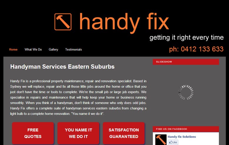 Handy Fix Website for Handyman Services in Australia