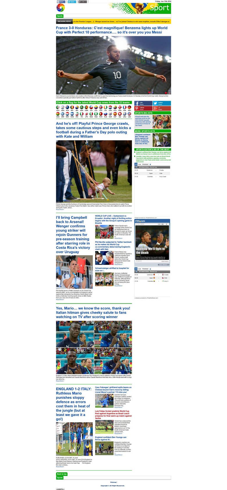 A Worldcup News Page in Wordpress