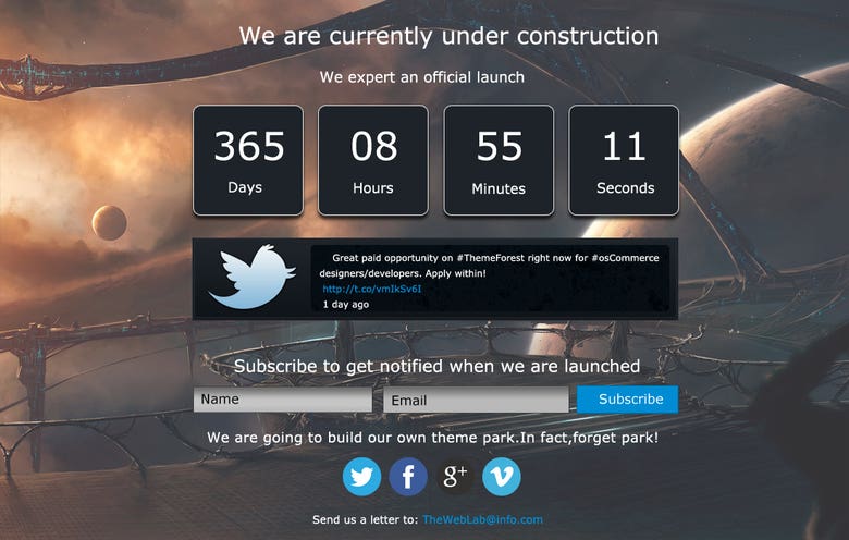 Under construction website