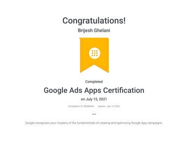 Google Ads Apps Certificate