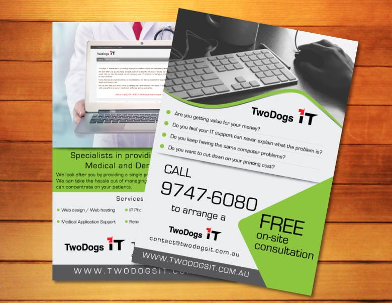 IT Support Company A4 Flyer Design