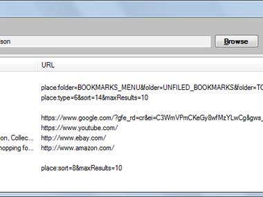 Firefox bookmarks finder (json reader)