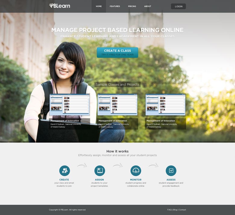 Website design for an online tutor
