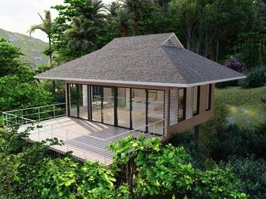Rainforest villa 3d model in banama