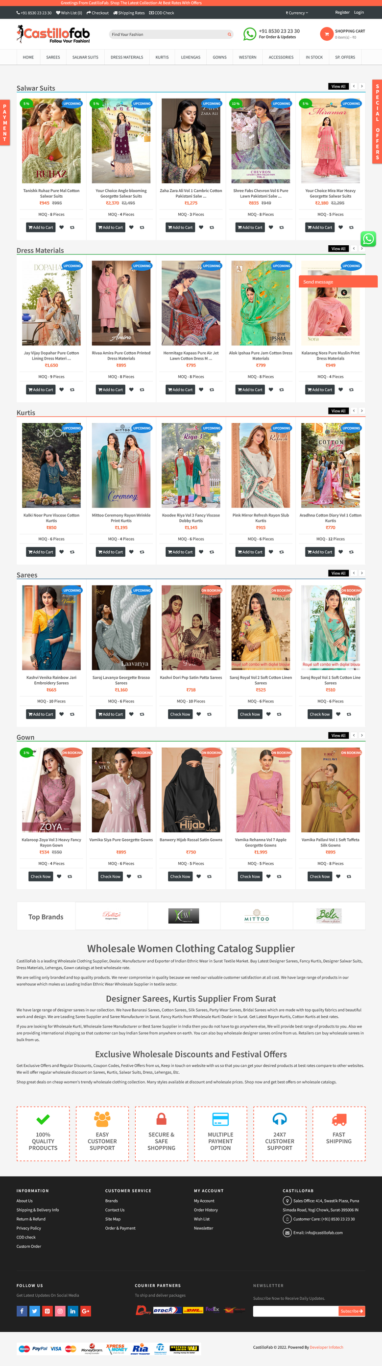 eCommerce Website for textile.