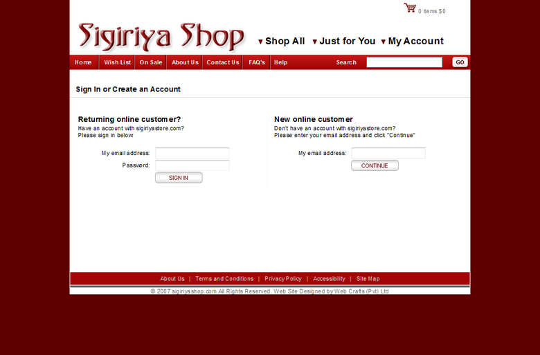 Sigiriya Online Apparel Shop