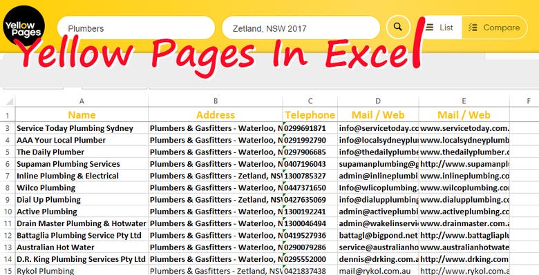 Perfect result on web scraping (Yellow pages in excel)