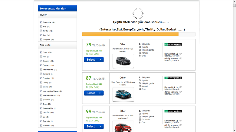 Car Rentals Search Website