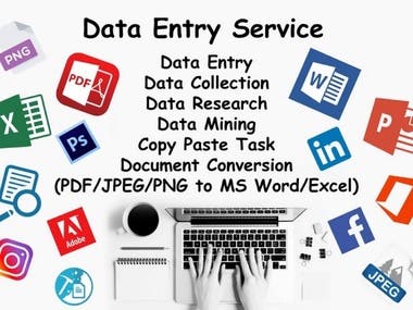 Data entry,Web search,Mining,Scraping,Lead,PDF,Excel,MSW