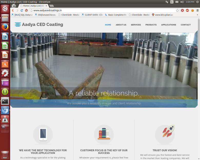 Business website for aadya ced coatings