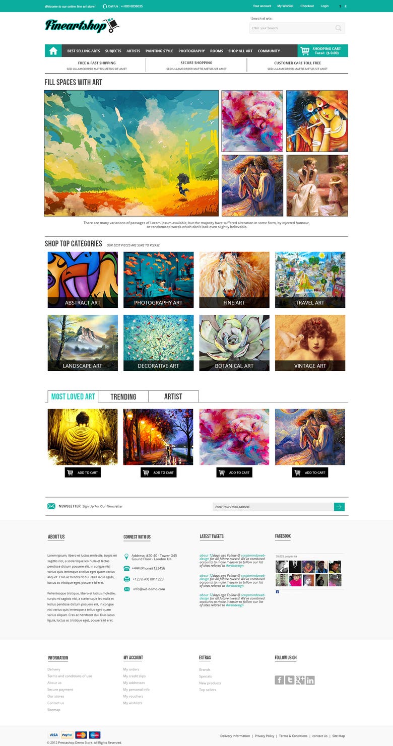 Art Gallery Website with ecommerce Functionality
