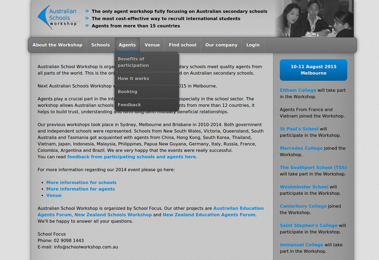 Australian Schools workshop website redesign