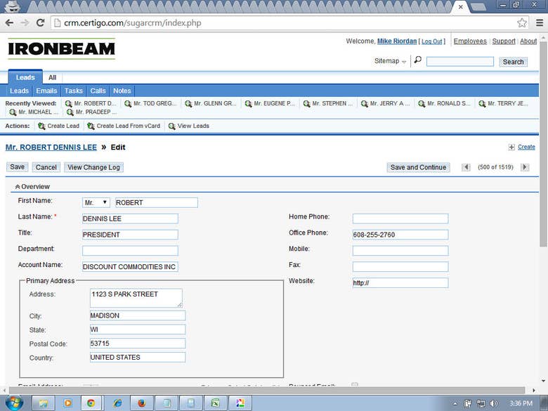 Contact Detail Into CRM