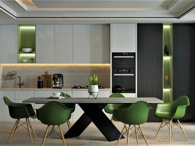 kitchen rendering and 3d model